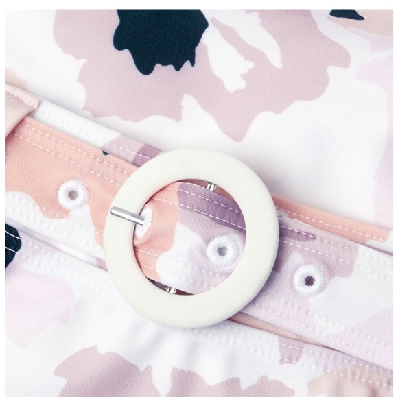 Peony Soiree Belted High-Waist Bikini Bottom - Picture 2 of 7